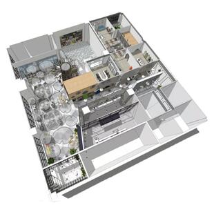 3D室内画全屋装修设计全景图SU代建模型酷家乐渲染效果图制作景观