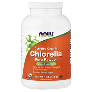 美国Now Foods chlorella 天然绿藻粉 破壁小球藻 纯粉454g