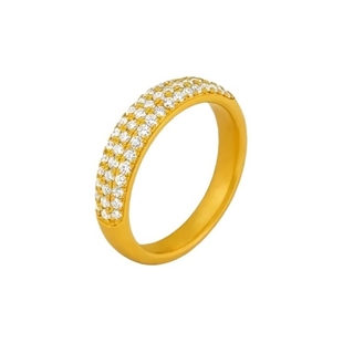 水贝黄金繁星金包银戒指女款红宝石钻戒黄金红钻双白指环送女友