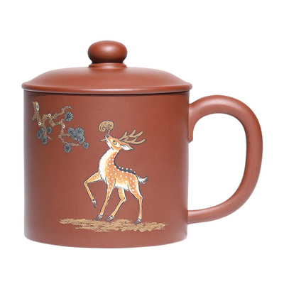 宜兴紫砂杯纯手工福禄双全泡茶杯