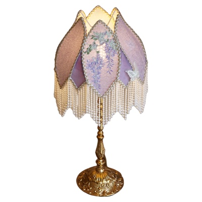 欧式复古紫藤刺绣台灯