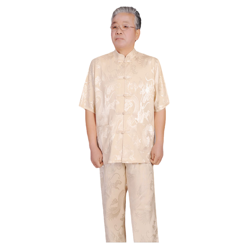 中老年爸爸装长裤子夏套装