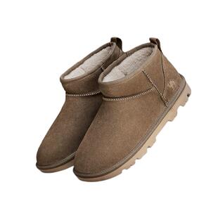 骆驼男鞋2025冬季新款加绒保暖圆头冰上止滑休闲雪地靴男女同款