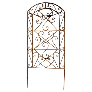 ins同款栅栏挂件爬藤架铁艺锈色花插支架插牌摆件花插花园装饰牌