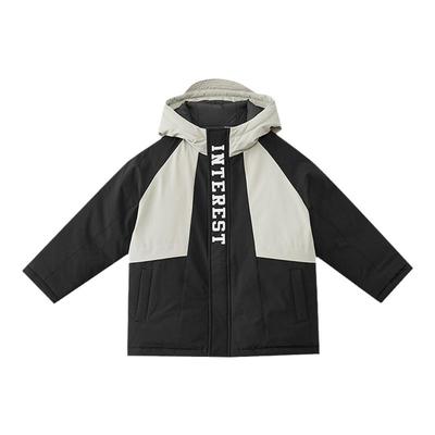 moomoo童装男童保暖拼接羽绒服质感面料插肩撞色鸭绒抗寒保暖外套