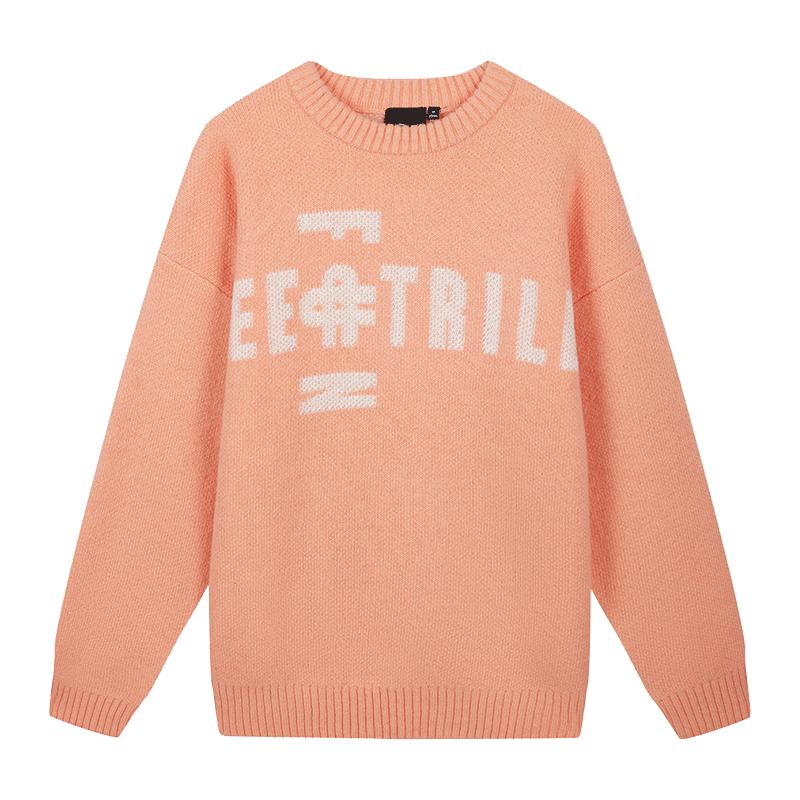 Fun2025秋冬季新款潮牌毛衣男女款宽松时尚字母圆领套头情侣款