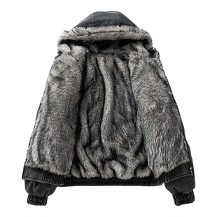 PLAY HEITY官方羽绒服冬季新款美式复古毛领连帽男女休闲百搭外套