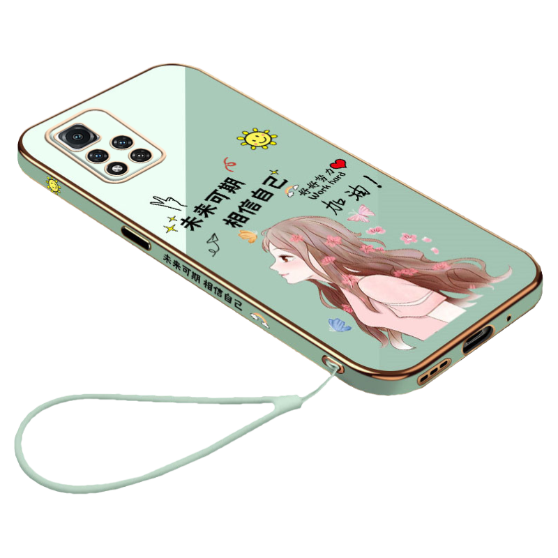 送挂绳苹果x手机壳未来可期iPhonexs女款xsmax电镀XSMAX直边xr硅胶XR软全包镜头保护套防摔网红新款文字超