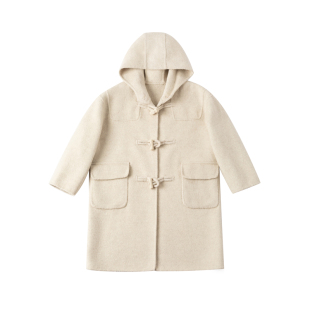 OPCP女童双面羊毛大衣2025秋冬新款儿童呢子外套全羊毛男童中长款