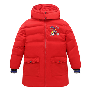 童装男童羽绒服中长款中大童加厚保暖外套儿童冬季新款白鸭绒上衣
