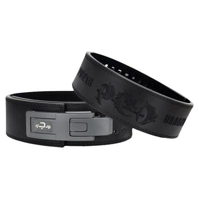 PD力量举腰带快扣专业健身健美牛皮刺绣护腰举重深蹲硬拉训练带