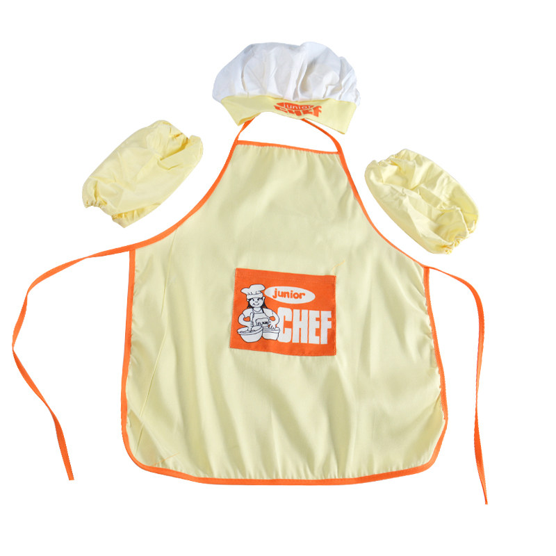 儿童围裙套装定制logo幼儿园小孩亲子围裙烘培用厨师服帽套装定做