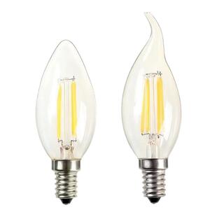 led爱迪生灯泡e14小螺口2W4W蜡烛灯 C35尖泡拉尾复古水晶暖白光源