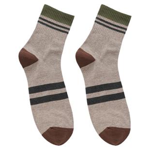 起步韩袜韩国东大门代购条纹拼色吸汗中筒棉袜春秋学院运动袜子男