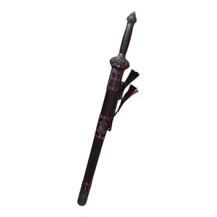 永乐剑龙泉宝剑八面花纹钢乌木鞘古风刀剑装饰工艺品摆件未开刃