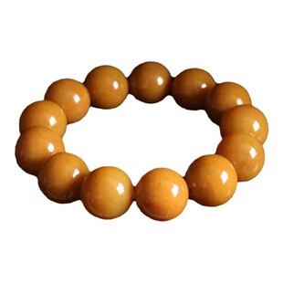 天然玉石桂林鸡血玉鸡血石手链圆珠手串田湾料黄色男士手串玉饰品