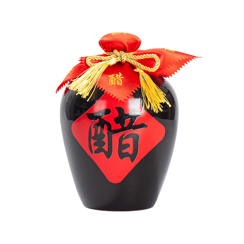 陶瓷密封储存酿醋黑色家用酒壶
