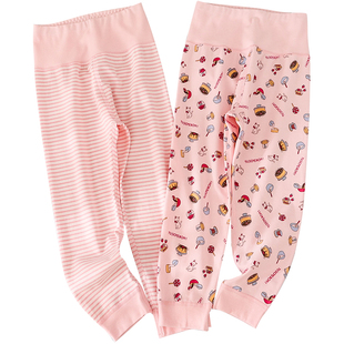 蔚未来儿童秋裤秋冬2025新款女童纯棉睡裤宝宝高腰护肚内穿棉毛裤