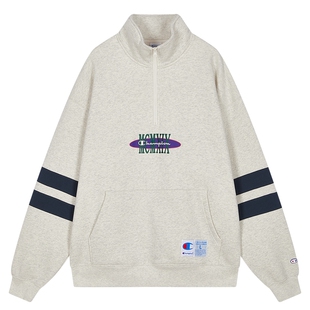 【丁禹兮同款】Champion冠军半开襟加绒卫衣男25秋新款女上衣立领