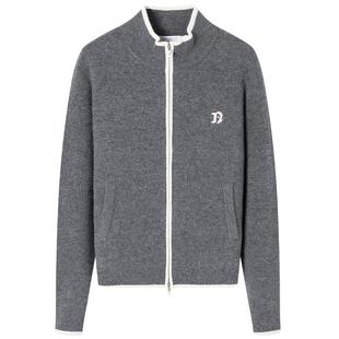 [100纯羊毛]Navigare意大利小帆船灰色毛衣女士春季针织开衫外套