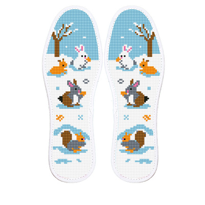 十字绣鞋垫半成品纯棉自己绣新款