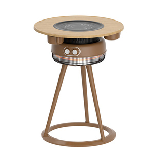 奥克斯围炉煮茶取暖器全套家用烤火炉取暖桌小太阳电暖器烤架茶桌