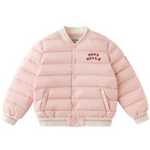 戴维贝拉儿童排骨羽绒服冬装新款男童女童三防棒球轻薄外套童装女