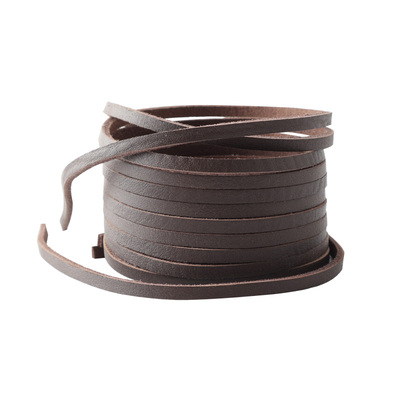 HIBERNI扁形薄款棕色系牛皮鞋带