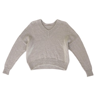 编织人生团织299舒雅马海毛V领毛衣材料包 棒针手工diy送视频教程