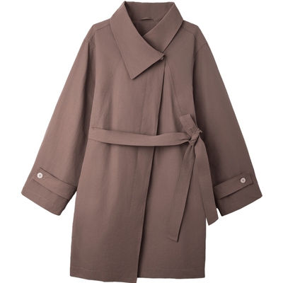 德玛纳莫瑞系翻领风衣外套