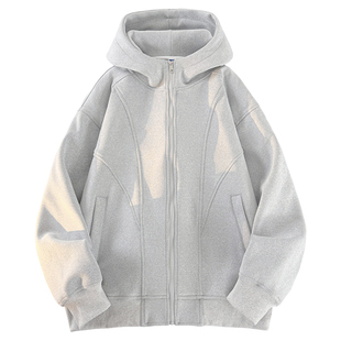 班尼路SK美式宽松连帽开衫立体卫衣男士秋季新款运动百搭外套服YS