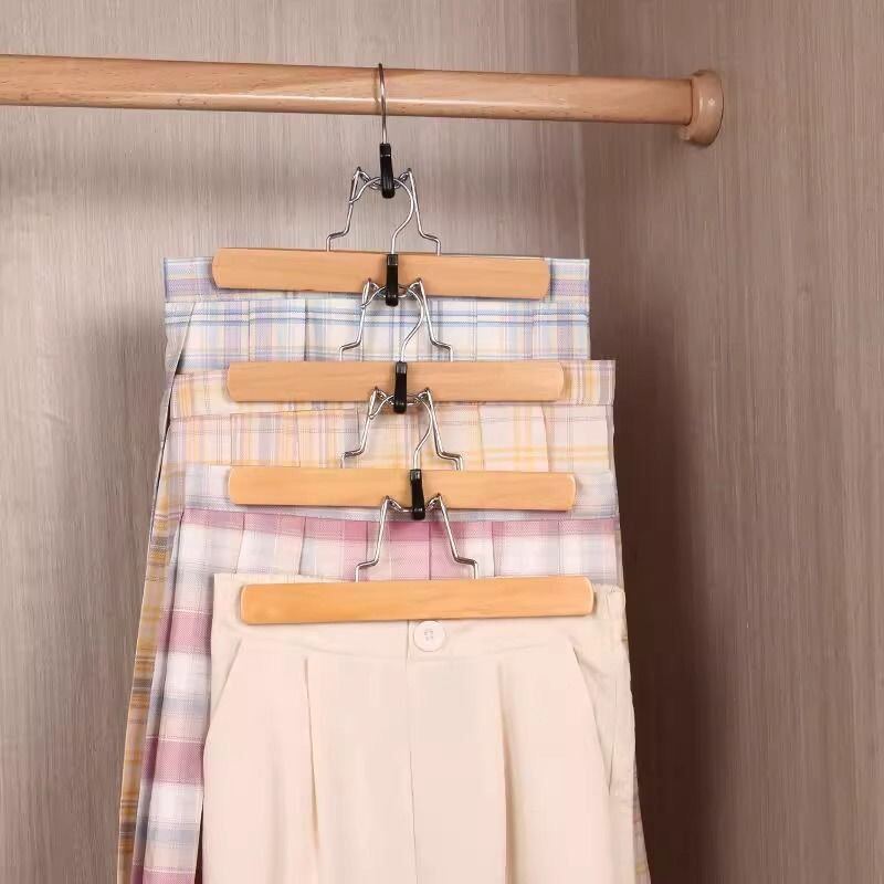 无痕家用实木衣架JK无架痕汉服裙裤制服夹衣架防滑马夹面服装店裙