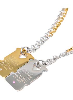 情侣潮原创吊牌项链ins吊坠