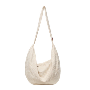 包包女新款单肩包文艺棉麻大容量帆布包通勤斜挎饺子包女棉麻包