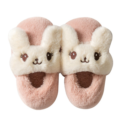 冬季可爱毛绒防滑软底儿童棉拖鞋