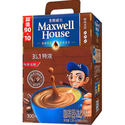 麦斯威尔特浓速溶咖啡100条