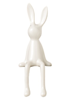 创意卡通长耳朵坐姿兔子摆件