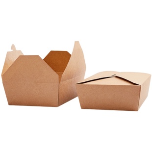 牛皮纸防漏一次性餐厅打包盒炸鸡烤肉食品密封便当外卖打包盒子