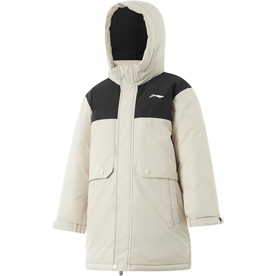 李宁儿童长款加厚羽绒服女童