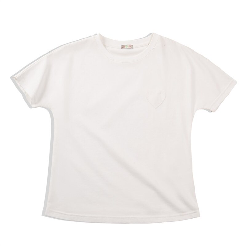 马登美式休闲白色冰丝t恤大圆领内搭纯色正肩短袖上衣棉打底衫女