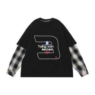 男童卫衣2026春装新款中大童韩版上衣假两件宝宝套头衫儿童外套潮