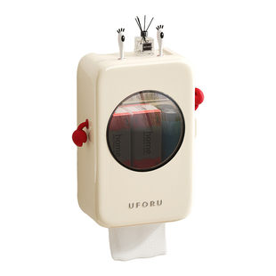 浴室收纳盒可爱防水卷纸器卫生间免打孔纸巾盒壁挂大容量收纳架