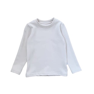 儿童加厚圆领打底衫男童条纹长袖t恤女童德绒上衣宝宝保暖秋冬款