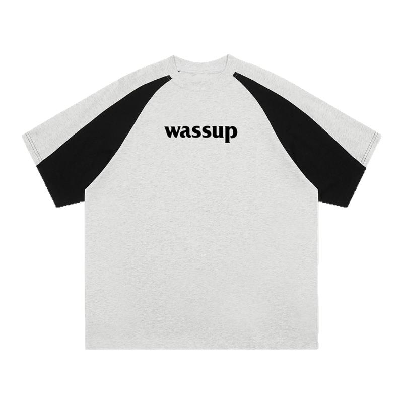 WASSUP美式运动插肩袖T恤短袖