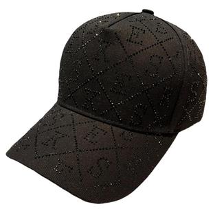 韩版满印水钻棒球帽女ins潮百搭圆脸适合帽子春秋字母遮阳鸭舌帽