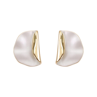 薄涂不规则金属圆片耳环2026新款高级感耳钉女小众设计欧美风耳饰