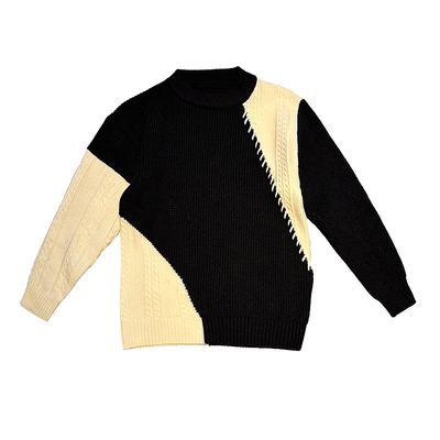 秋冬撞色毛衣男超好看内搭针织衫