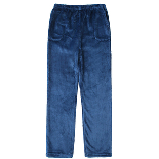 法兰绒暖暖睡裤男女士秋冬季款加厚加绒保暖宽松大码珊瑚绒家居服