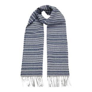 鹿王100%山羊绒围巾缩绒多臂格商务款费尔岛保暖针织秋冬新款