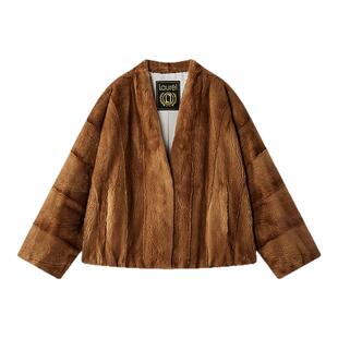 【水貂毛皮】Laurel劳芮丹麦紫标水貂毛皮草外套LWD364S24500